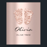Olivia Name Meaning New Baby Feet Rose Gift Poster<br><div class="desc">Ein eleganter Name bedeutet ein Poster,  das einem neuen Baby gewidmet ist. Mit Glitzer wie Babyfüße dekoriert. Emma meint Ganzes - Universell Genießen Sie Ihren Tag! FlorenceKdesign</div>