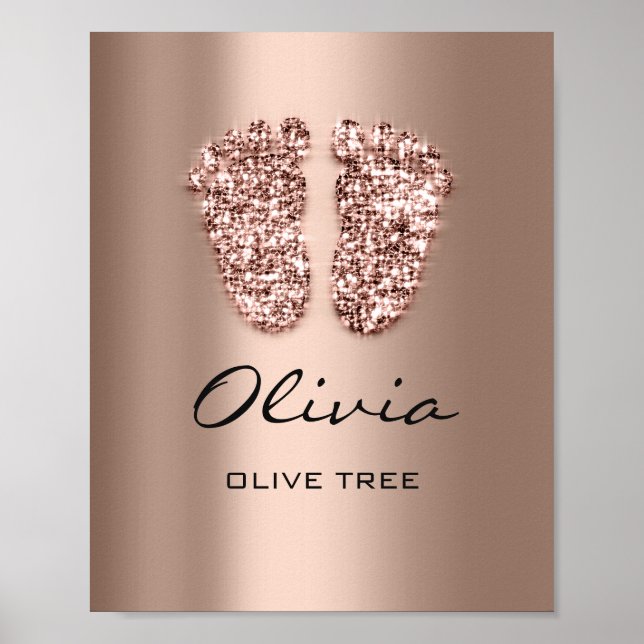 Olivia Name Meaning New Baby Feet Rose Gold Poster (Vorne)