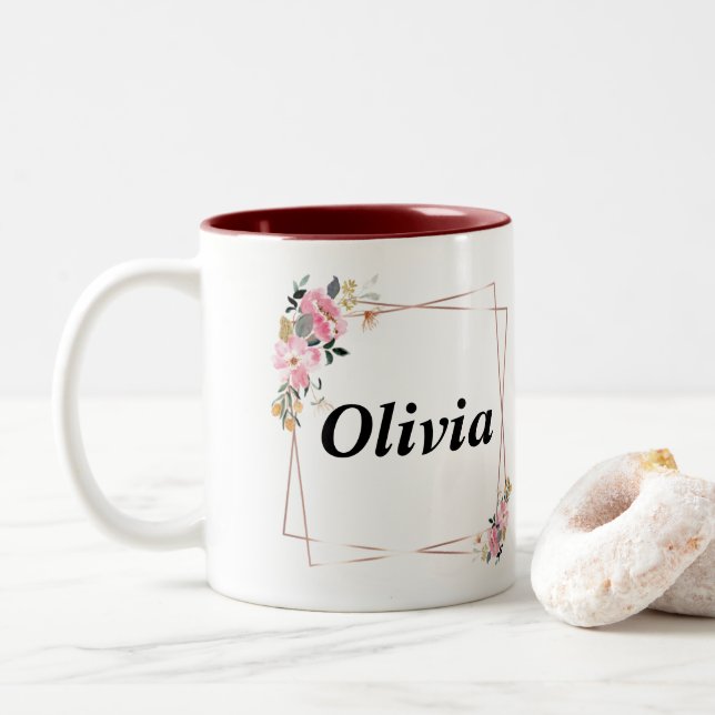Olivia name Tassen - Custom Coffee Cup with An (Mit Donut)