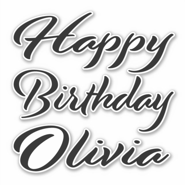 Olivia Name Vorname black Sticker Geburtstag (Vorderseite)