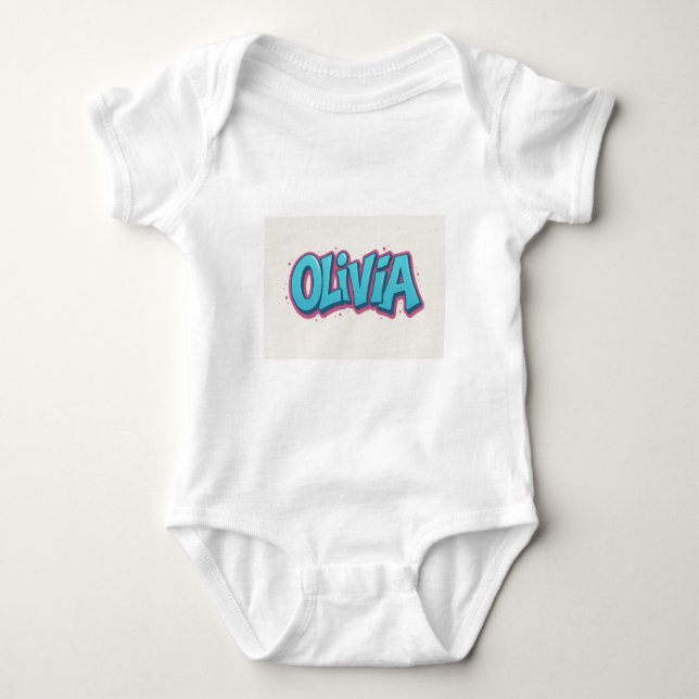 Olivia Namens Kunst Baby Strampler (Vorderseite)