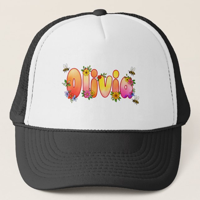 Olivia - personalised hats for her truckerkappe (Vorderseite)
