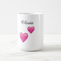 Olivia Personalisierter Herzen-Emoji-Becher