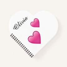 Olivia Personalisiertes Emoji-Herzen Notizbuch