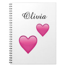 Olivia Personalisiertes Emoji-Herzen Notizbuch