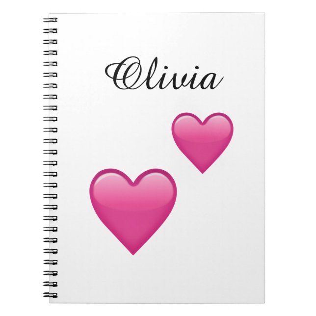Olivia Personalisiertes Emoji-Herzen Notizbuch Notizblock (Vorderseite)