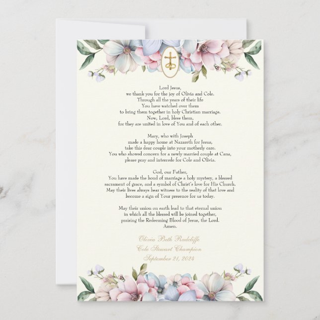 Olivia Prayer Cards Einladung (Vorderseite)