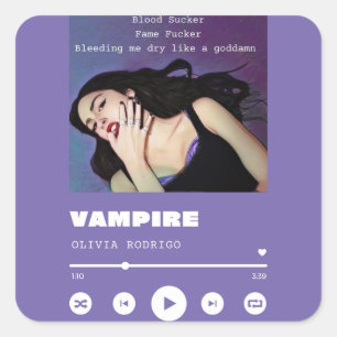 Olivia Rodrigo Vampire Quadratischer Aufkleber