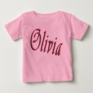 Olivia, Rosa-Cursive-Logo, Baby-T - Shirt