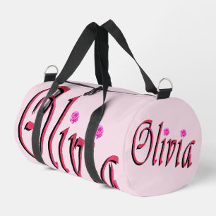 "Olivia" Rot und Pink Olivia Name,  Duffle Bag