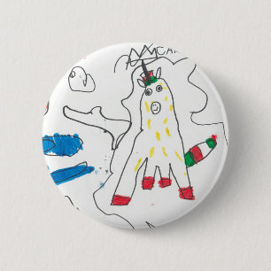 Olivia's Basquiat inspirierte Kunst Button