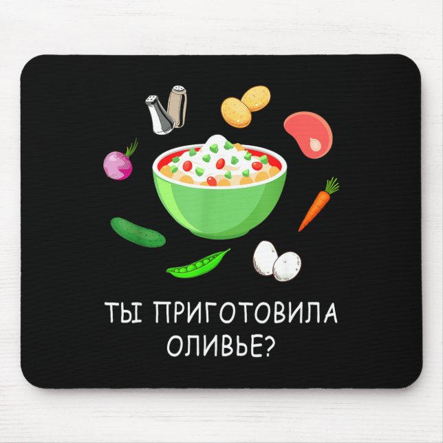 Olivier Salad Lover Russian New Years Russian Gift Mousepad (Vorne)