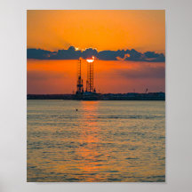 Ölkrand-Silhouette Pensacola Bay Sonnenuntergang