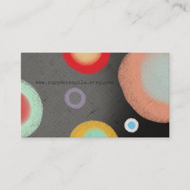 Ölkreide Circles Abstrakt Watercolor Art Visitenkarte (Vorderseite)