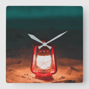 Öllampe Quadratische Wanduhr