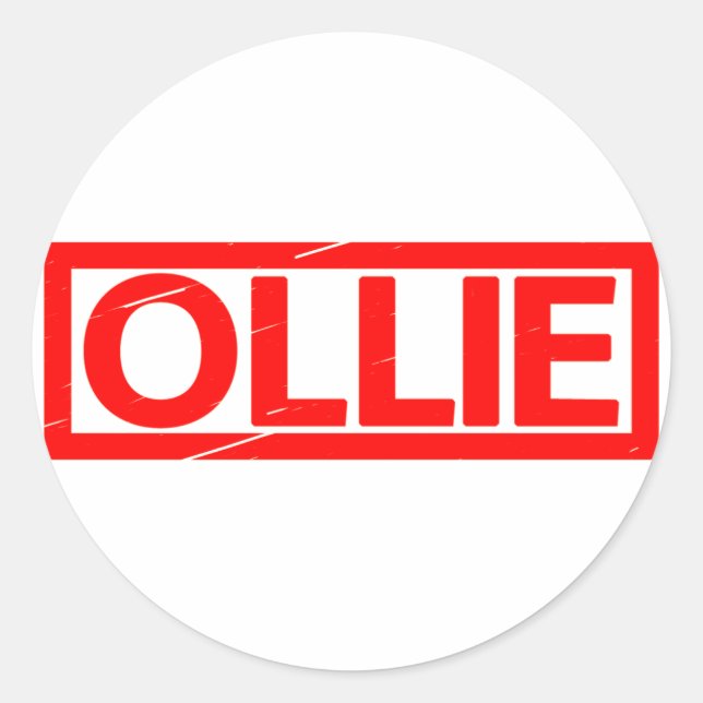 Ollie Briefmarke Runder Aufkleber (Vorderseite)