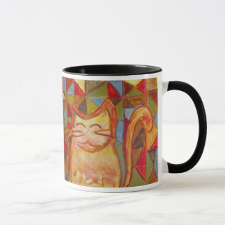 Ollie die orange Patchwork-Katzen-Tasse Tasse