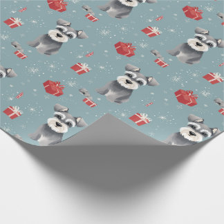 Ollie the Mini Schnauzer Xmas Wrapping Paper Geschenkpapier