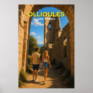 Ollioules, Frankreich – Vintage-Reiseposter Poster