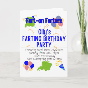 Olly's Farting Birthday Party Karte