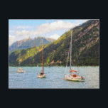 Ölmalerei Achensee in Österreich Tirol Boote Postkarte<br><div class="desc">Ölmalerei Achensee in Österreich Tirol mit Boote</div>