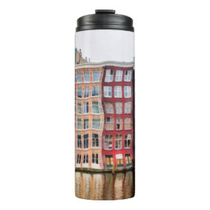Ölmalerei. Akrylkunst. Wasserfarbe zeichnend. Thermosbecher