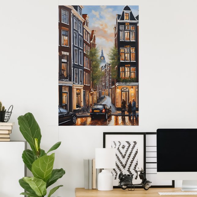 Ölmalerei Amsterdam Poster (Heimbüro)