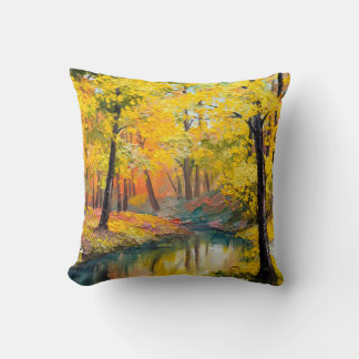 Ölmalerei auf Leinwand - Herbstwalzfarbe, Öl,ar Kissen