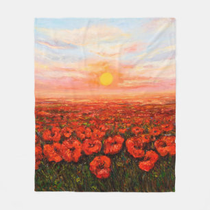 Ölmalerei auf Opiummohn Fleecedecke