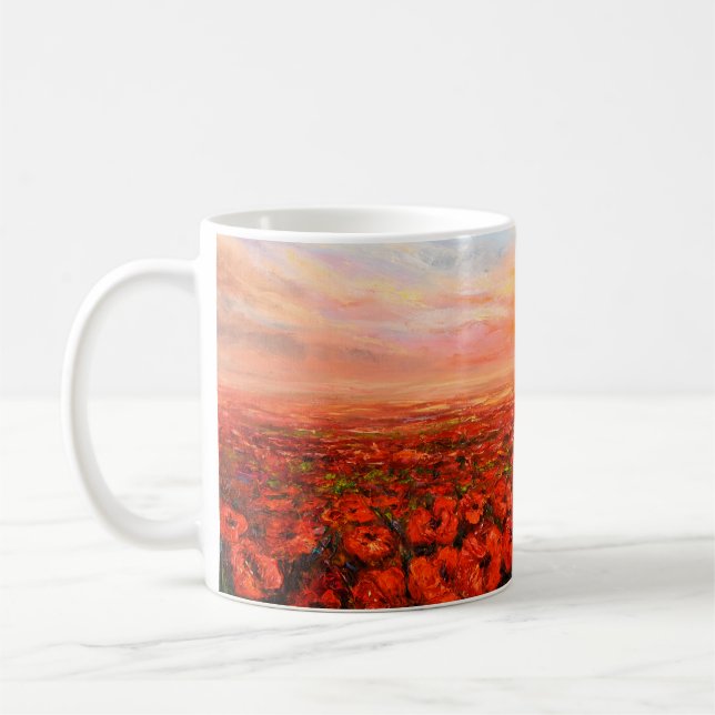  Ölmalerei auf Opiummohn  Kaffeetasse (Links)