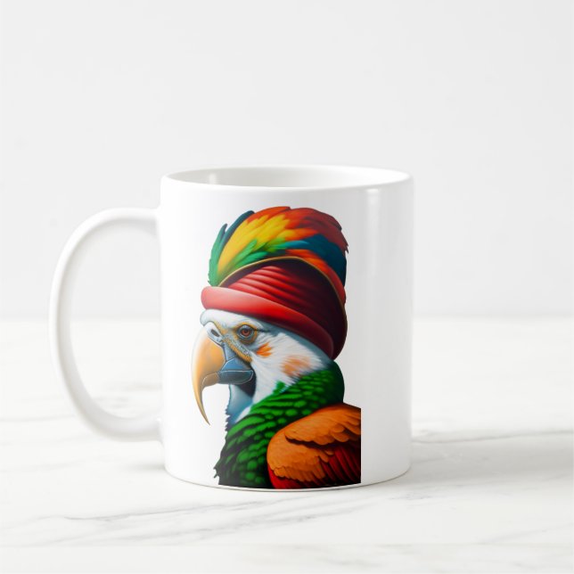 Ölmalerei des Piratenpapagei Kaffeetasse (Links)