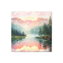 Ölmalerei des Sonnenaufgangs über den Bergen.