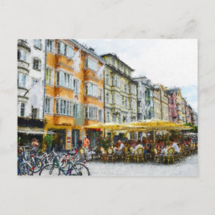 Ölmalerei in Innsbruck Stadtbild Tirol Postkarte