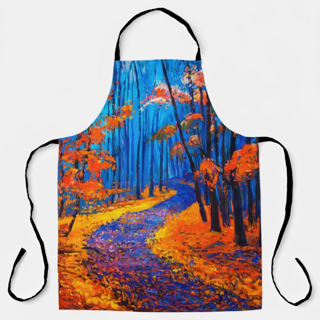  Ölmalerei mit schönem Herbstwald auf c Schürze (Vorderseite)