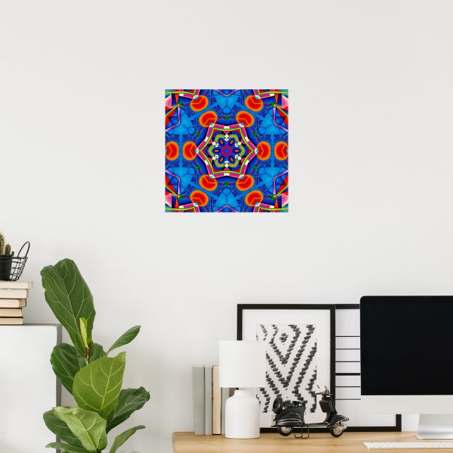 Ölmalerei Multicolor Kaleidoskop Poster (Heimbüro)