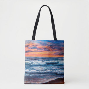 Ölmalerei von Ozean und Strand auf Leinwand. Rich