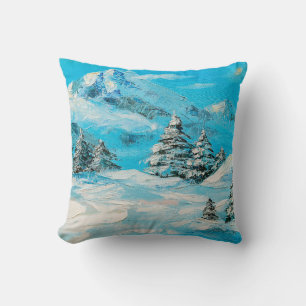 Ölmalerei, Wintergebirgslandschaft mit Sspru Kissen