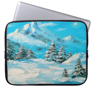 Ölmalerei, Wintergebirgslandschaft mit Sspru Laptopschutzhülle
