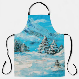 Ölmalerei, Wintergebirgslandschaft mit Sspru Schürze