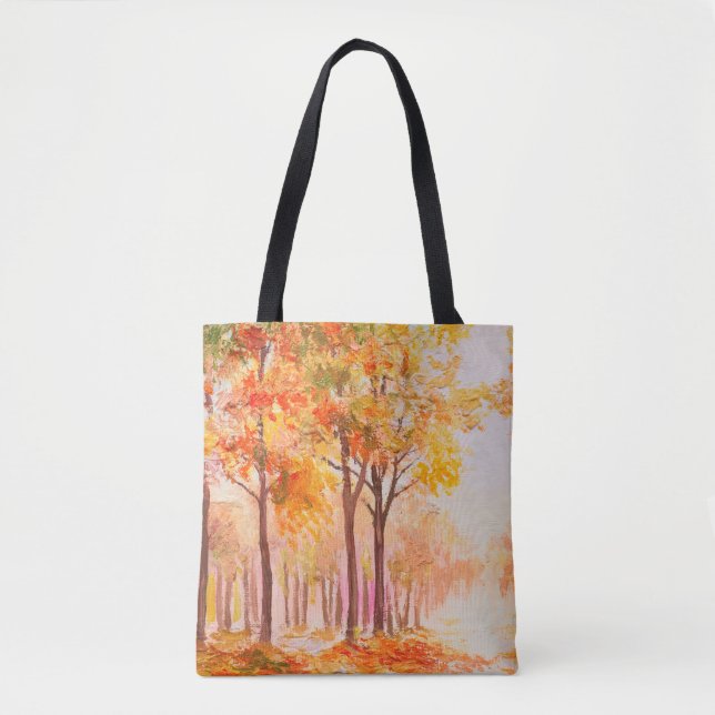 Ölmalerlandschaft - farbiger Herbstwald (Vorderseite)