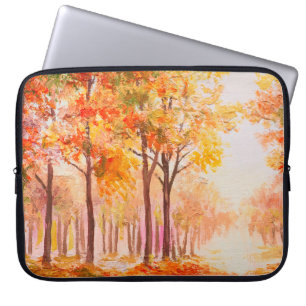 Ölmalerlandschaft - farbiger Herbstwald Laptopschutzhülle
