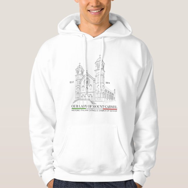 OLMC Line Logo Männerpullover Hoodie White (Vorderseite)