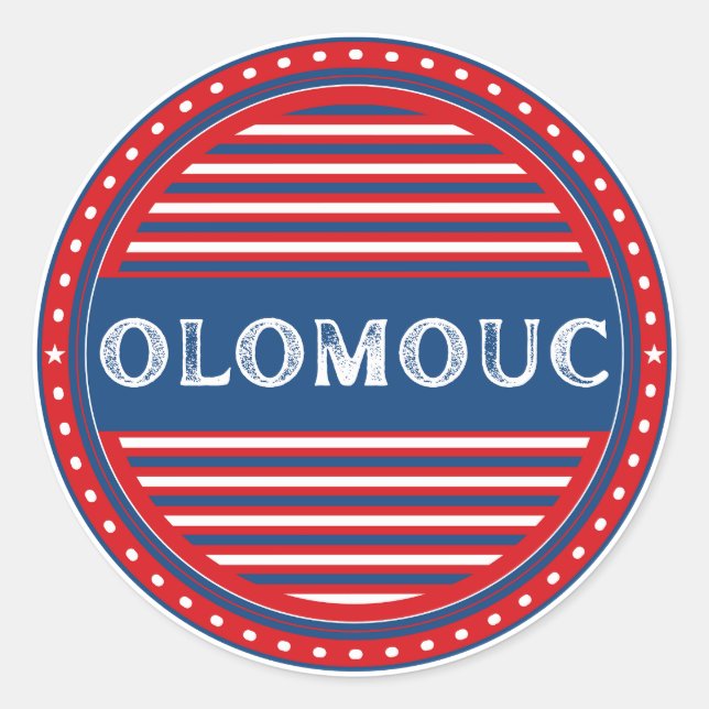 Olomouc City Pride Emblem – Czech Identity Runder Aufkleber (Vorderseite)