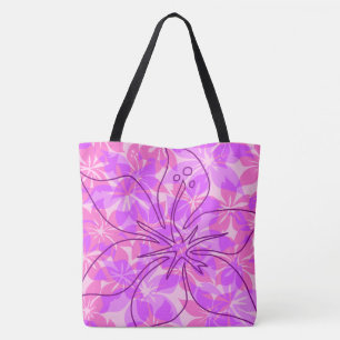 Olowalu Hibiskus Hawaiian Camouflage Beach Bag