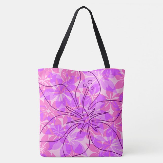 Olowalu Hibiskus Hawaiian Camouflage Beach Bag (Rückseite)