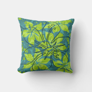Olowalu Hibiskus Hawaiian ReversibleSquare Pillows Kissen