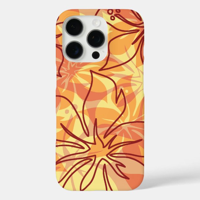 Olowalu Hibiskus Hawaiianische Camouflage Papaya Case-Mate iPhone Hülle (Rückseite)