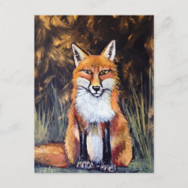 Ölpastel-Fuchs Postkarte