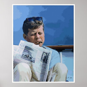 Ölpastellgemälde John F. Kennedy Poster