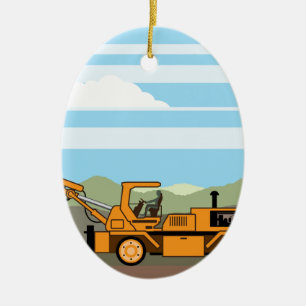 Ölplattform-Traktor-Fahrzeug-Maschinerie Keramikornament